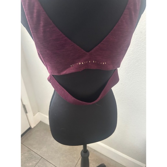 Victoria's Secret Lounge Bralette Plum Burgundy V-Neck Ribbed Band Large L/G - Picture 4 of 5